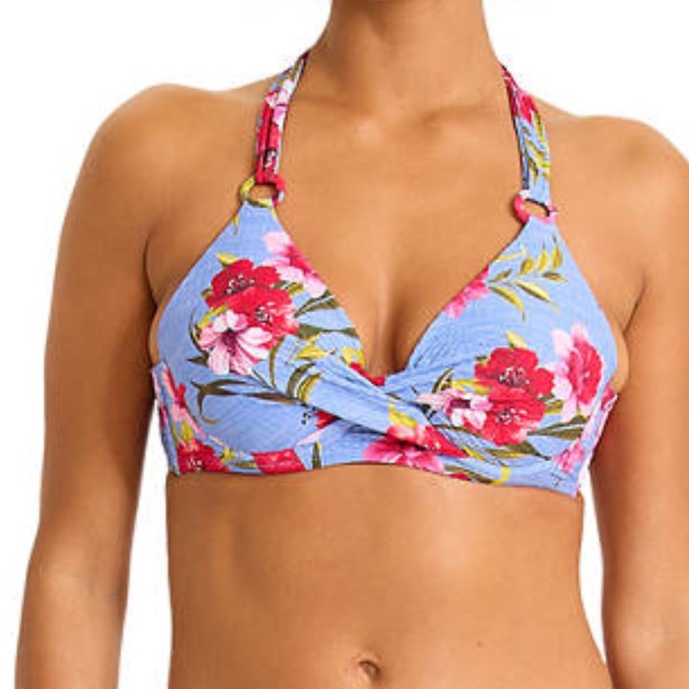 Tommy Bahama Chambray Beach Bikini Top Blue Size 36C New With Tags